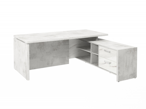 Стол с опорной тумбой FI-119R.GG (R) Хромикс белый/Мрамор Леванто белый Стол с опорной тумбой FI-119R.GG (R) Хромикс белый/Мрамор Леванто белый