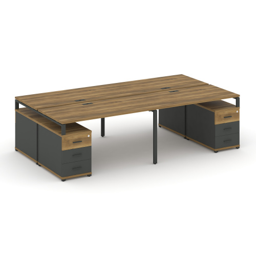 Бенч-система на 4 места с 2 опорными тумбами Concept CN.DRS-327