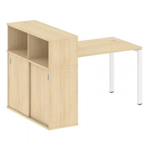 Стол письменный с шкафом-купе на П-обр. м/к Metal System БП.РС-СШК-3.2