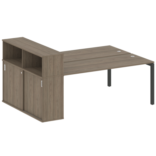 Бенч-система с шкафом-купе на П-обр. м/к Metal System Quattro 50БП.РС-СШК-2.5