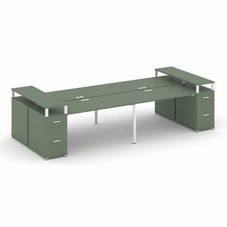 Бенч-система на 4 места с 2 опорными тумбами Concept CN.DRS-445