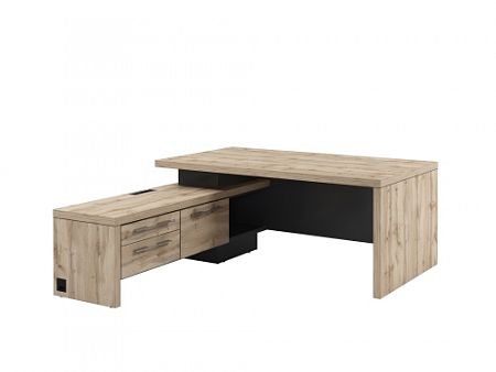 Стол руководителя с опорной тумбой Т-18.1000Л с блоком розеток