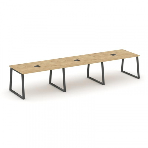 Style Project Стол переговорный SN-6T1.SPRG-024 Акация Лорка/Металл Антрацит/Заглушка Металл Антраци фото 5