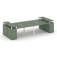 Бенч-система на 4 места с 2 опорными тумбами Concept CN.DRS-443