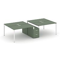 Бенч-система на 4 места с опорной тумбой Concept CN.DRS-316