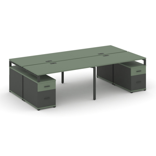 Бенч-система на 4 места с 2 опорными тумбами Concept CN.DRS-332 фото 2