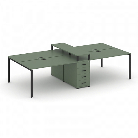 Бенч-система на 4 места с 1 опорной тумбой Concept CN.DRS-436