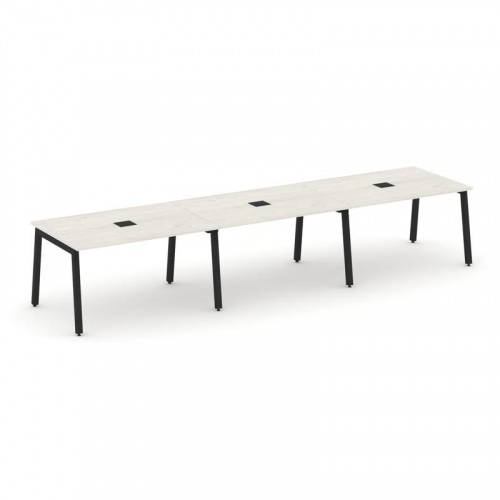 Style Project Стол переговорный SN-5A.SPRG-022 Дуб Наварра/Металл Белый 3540*980*750