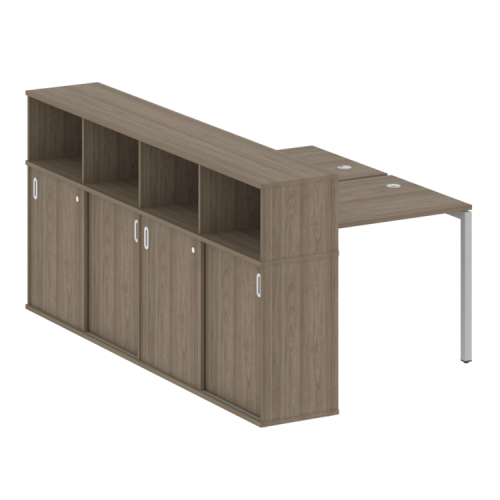 Бенч-система с шкафом-купе на П-обр. м/к Metal System Quattro 40БП.РС-СШК-4.1 фото 3