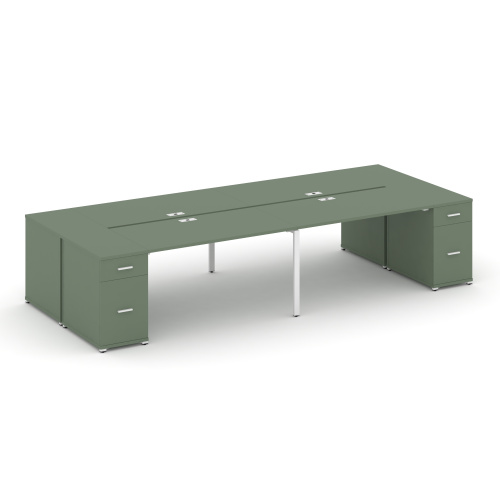 Бенч-система на 4 места с 2 опорными тумбами Concept CN.DRS-430