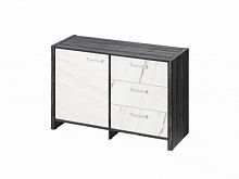 Тумба двухсекционная FI-12-01.G. Древесина Графит/Мрамор Леванто белый