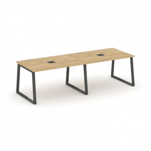 Style Project Стол переговорный SN-6T1.SPRG-011 Акация Лорка/Металл Антрацит/Заглушка Металл Антраци фото 6