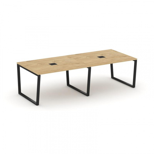 Style Project Стол переговорный SN-6T2.SPRG-043 Акация Лорка/Металл Антрацит/Заглушка Металл Антраци