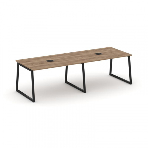 Style Project Стол переговорный SN-4T1.SPRG-011 Акация Лорка/Металл Антрацит/Заглушка Металл Антраци фото 4