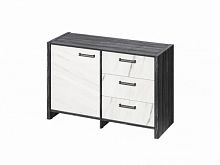 Тумба двухсекционная FB-12-01.G. Древесина Графит/Мрамор Леванто белый