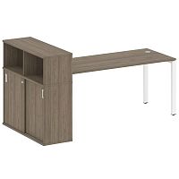 Стол письменный с шкафом-купе на П-обр. м/к Metal System БП.РС-СШК-3.5