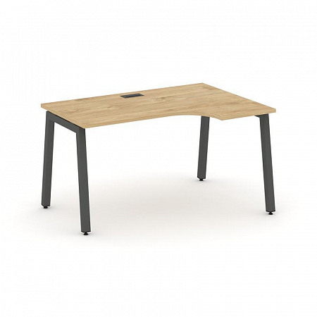 Style Project Стол рабочий эргоном. SN-5A.SPA-011(R) Тиквуд Светлый/Металл Антрацит 1380*700/980*750